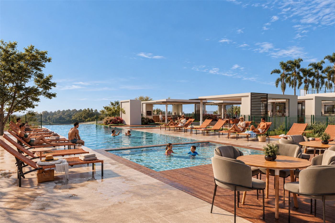 Piscina do clube do Viva Juara